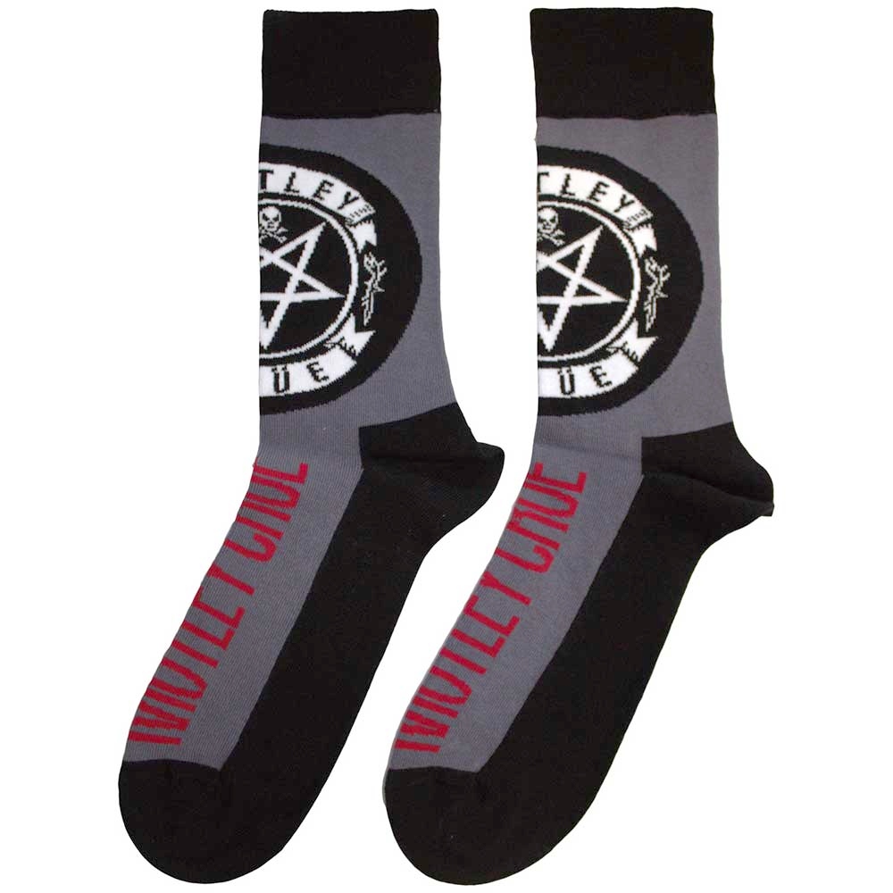 Motley Crue - Pentagram Circle Sokken - Grijs/Zwart